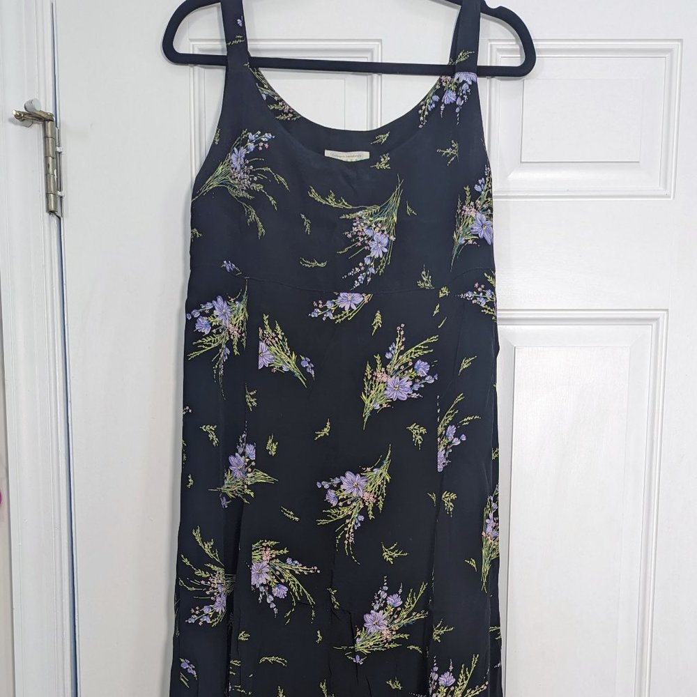 90s Express Black Floral Maxi Dress